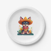Chihuahua Mexico Cinco de Mayo Funny Dog (5) Pappteller (Vorderseite)