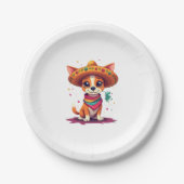 Chihuahua Mexico Cinco de Mayo Funny Dog (6) Pappteller (Vorderseite)
