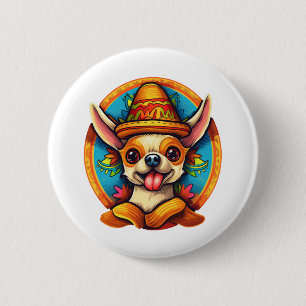 Chihuahua Mexico Cinco de Mayo Funny Dog Button