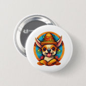 Chihuahua Mexico Cinco de Mayo Funny Dog Button (Vorne & Hinten)