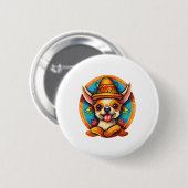 Chihuahua Mexico Cinco de Mayo Funny Dog Button (Vorne & Hinten)