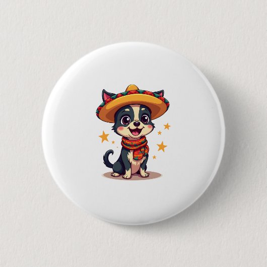 Chihuahua Mexico Cinco de Mayo Funny Dog Copy Button (Vorderseite)