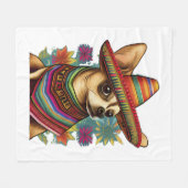 Chihuahua Mexico Cinco de Mayo Funny Dog Fleecedecke (Vorderseite (Horizontal))