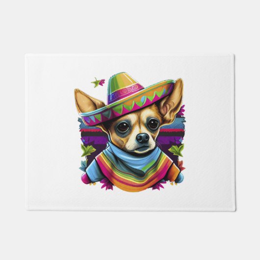 Chihuahua Mexico Cinco de Mayo Funny Dog Fußmatte (Vorderseite)