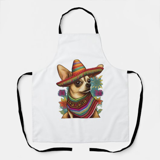 Chihuahua Mexico Cinco de Mayo Funny Dog Schürze (Vorderseite)