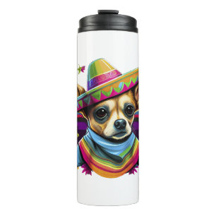 Chihuahua Mexico Cinco de Mayo Funny Dog Thermosbecher