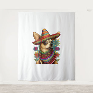 Chihuahua Mexico Cinco de Mayo Funny Dog Wandteppich