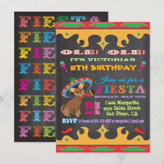 Chihuahua Mexikanische Fiesta Geburtstagsparty Ein Einladung
