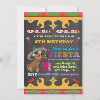 Chihuahua Mexikanische Fiesta Geburtstagsparty Ein Einladung