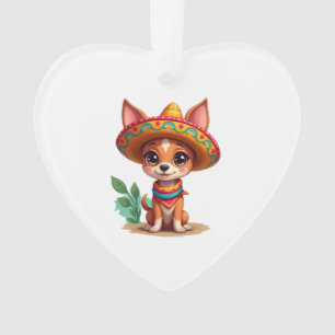 Chihuahua Mexiko Cinco de Mayo Lustiger Hund (3) Ornament