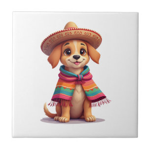 Chihuahua Mexiko Cinco de Mayo Lustiger Hund ( Fliese