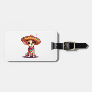Chihuahua Mexiko Cinco de Mayo Lustiger Hund Gepäckanhänger