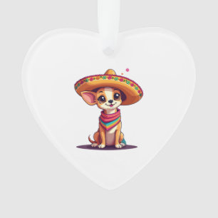 Chihuahua Mexiko Cinco de Mayo Lustiger Hund Ornament