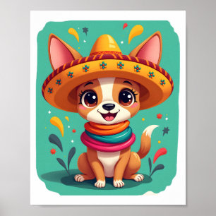 Chihuahua  Mexiko  Cinco de Mayo  Lustiger Hund    Poster