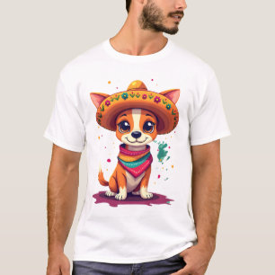 Chihuahua Mexiko Cinco de Mayo Lustiger Hund T-Shirt