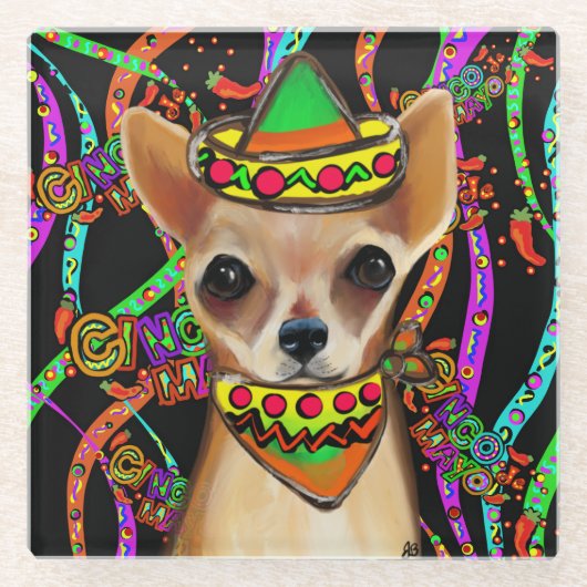 Chihuahua Mexiko Glasuntersetzer (Vorderseite)