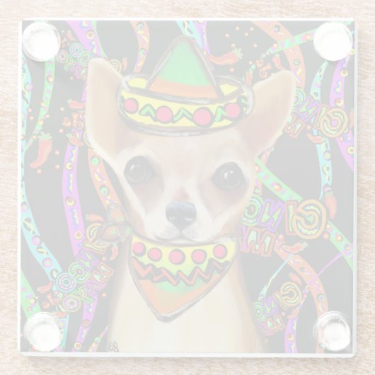 Chihuahua Mexiko Glasuntersetzer (Rückseite)