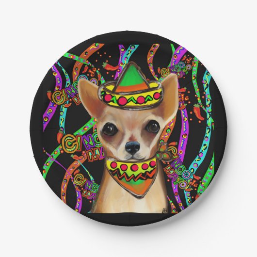 Chihuahua Mexiko Pappteller (Vorderseite)
