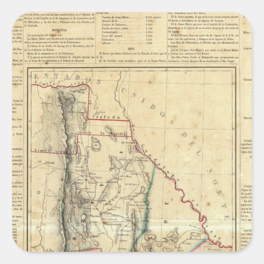 Chihuahua, Mexiko Quadratischer Aufkleber (Vorderseite)