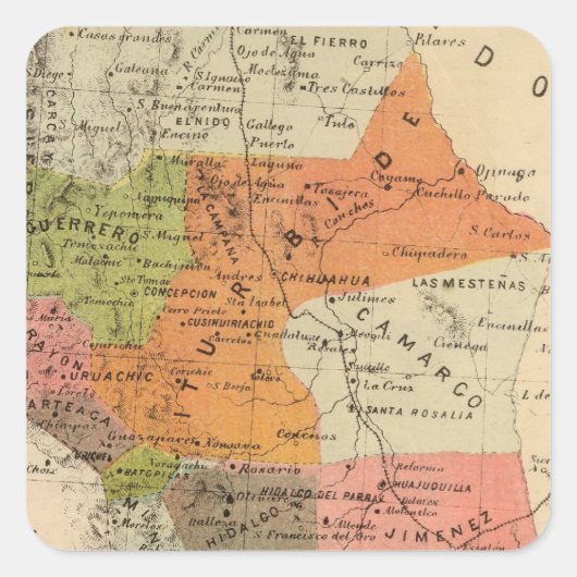 Chihuahua, Mexiko Quadratischer Aufkleber (Vorderseite)