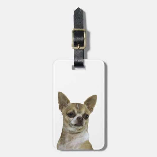Chihuahua mit Attitude Gepäckanhänger (Vorderseite vertikal)