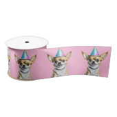Chihuahua mit Birthday Hat Satinband (Spule)