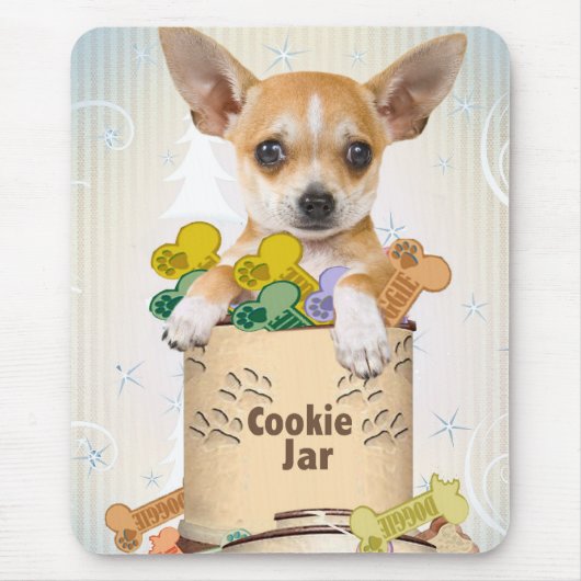 Chihuahua mit Cookie Jar Mousepad (Vorne)