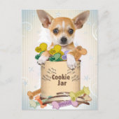 Chihuahua mit Cookie Jar Postkarte (Vorderseite)