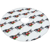 Chihuahua mit einem Winterschlaf Polyester Weihnachtsbaumdecke (Schrägansicht)