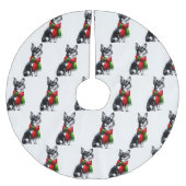 Chihuahua mit einem Winterschlaf Polyester Weihnachtsbaumdecke (Vorderseite)