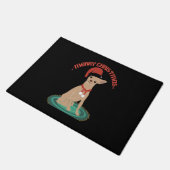 Chihuahua mit einer Weihnachtsmannmütze Fußmatte (Schrägansicht)