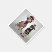 Chihuahua mit Namen Serviette (Ecke)