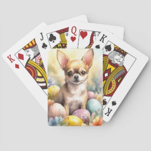 Chihuahua mit Ostereiern Feiertag  Spielkarten