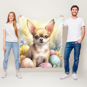 Chihuahua mit Ostereiern Urlaub Fleecedecke