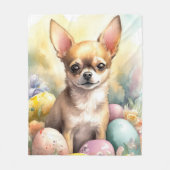 Chihuahua mit Ostereiern Urlaub Fleecedecke (Vorderseite)