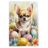 Chihuahua mit Ostereiern Urlaub Mittlere Geschenktüte (Vorderseite)