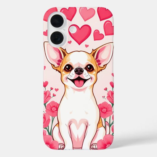 Chihuahua mit rosa Herzen Case-Mate iPhone Hülle (Rückseite)
