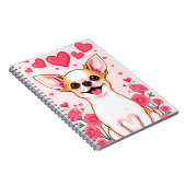 Chihuahua mit rosa Herzen Notizblock (Rechte Seite)