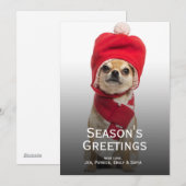 Chihuahua mit Weihnachtshut und Scarf Feiertagskarte (Vorne/Hinten)
