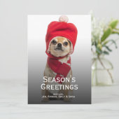 Chihuahua mit Weihnachtshut und Scarf Feiertagskarte (Stehend Vorderseite)