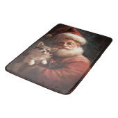 Chihuahua mit Weihnachtsmann Badematte (Schrägansicht)