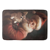 Chihuahua mit Weihnachtsmann Badematte (Vorderseite)