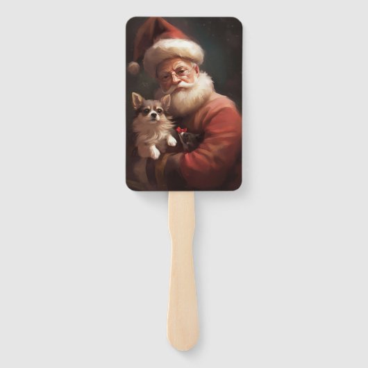 Chihuahua mit Weihnachtsmann Fächer (Rückseite)