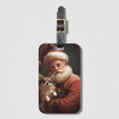 Chihuahua mit Weihnachtsmann Gepäckanhänger (Vorderseite Vertikal)