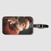 Chihuahua mit Weihnachtsmann Gepäckanhänger (Vorderseite (Horizontal))