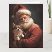Chihuahua mit Weihnachtsmann Karte (Vorderseite)