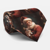 Chihuahua mit Weihnachtsmann Krawatte (Gerollt)