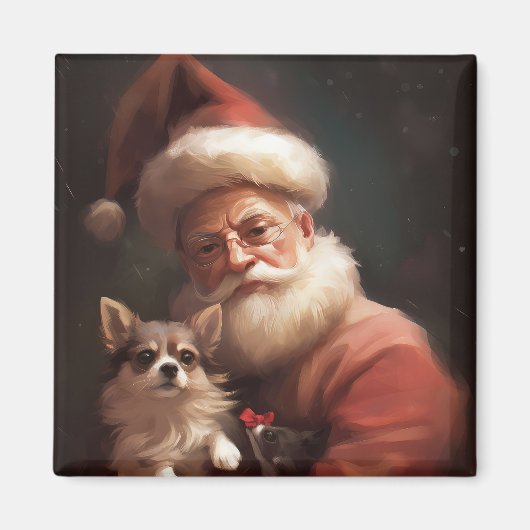 Chihuahua mit Weihnachtsmann Magnet (Vorne)