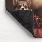 Chihuahua mit Weihnachtsmann Mousepad (Ecke)