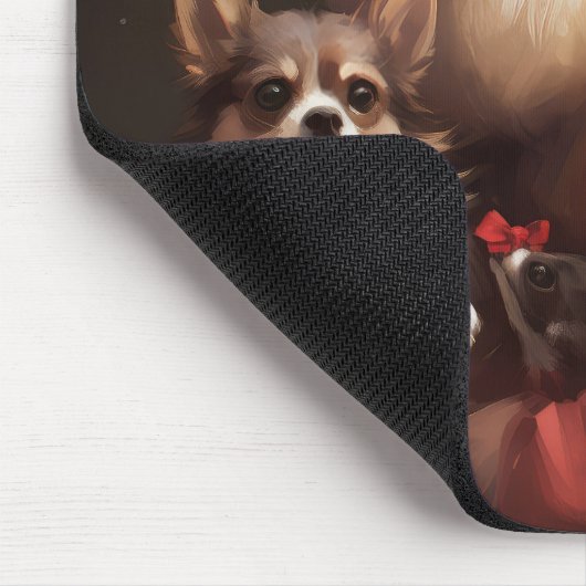 Chihuahua mit Weihnachtsmann Mousepad (Ecke)